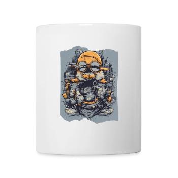 Skywise Whiskers Aviator Animal Orange Grey Cute - Mug - white - Front