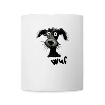 Dog says wuf, cartoon funny dog owner gift T-Shirt - Mug - white - Front