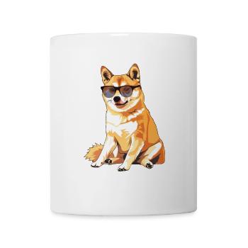 Akita, dog, sunglasses, summer, gift - Mug - white - Front