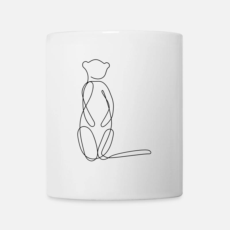 Suricate à une ligne Motif d’art - Mug blanc - blanc