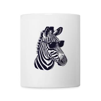 zebra, Sonnenbrille, Sommer, geschenk - Tasse - Weiß - Vorne