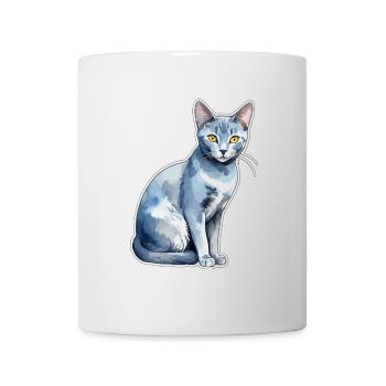 Chat bleu russe Aquarelle - Mug blanc - blanc - Devant