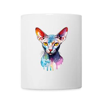 Sphynx Katze Wasserfarben - Tasse - Weiß - Vorne