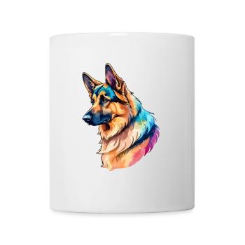 Deutscher Schäferhund Wasserfarben - Tasse - Weiß - Vorne