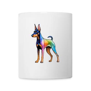 Dobermann Wasserfarben - Tasse - Weiß - Vorne