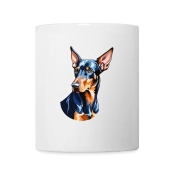 Dobermann Wasserfarben - Tasse - Weiß - Vorne
