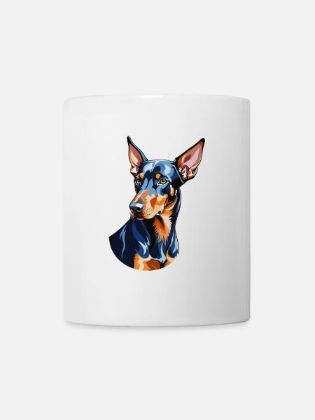 Dobermann Wasserfarben - Tasse - Weiß