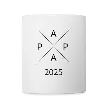 Papa 2025 Geschenkidee Vatertag Design Geburt - Tasse - Weiß - Vorne