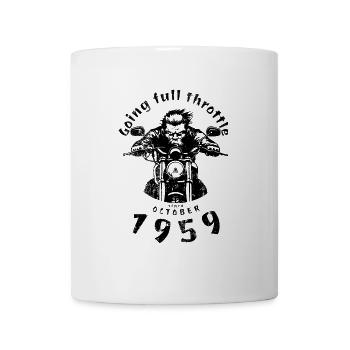 65. Geburtstag Going full throttle since 10/1959 - Tasse - Weiß - Vorne