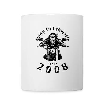 16. Geburtstag Going full throttle since 2008 - Tasse - Weiß - Vorne