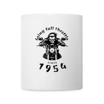 70. Geburtstag Going full throttle since 1954 - Tasse - Weiß - Vorne