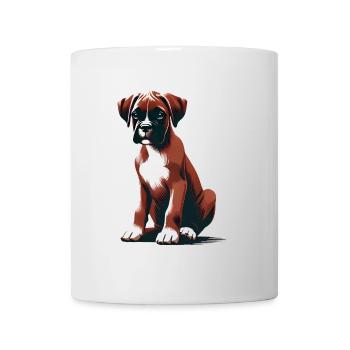 Stilvolle Boxer-Hund-Illustration - Tasse - Weiß - Vorne