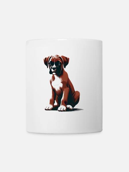 Stilvolle Boxer-Hund-Illustration - Tasse - Weiß