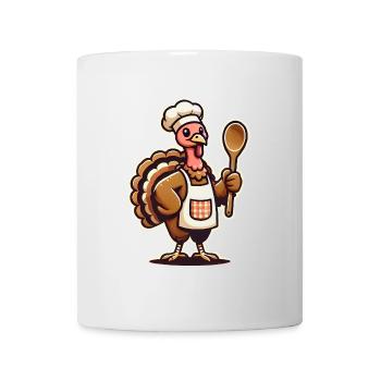 Dankbarer Truthahn im Chef-Schürzen-Design - Tasse - Weiß - Vorne