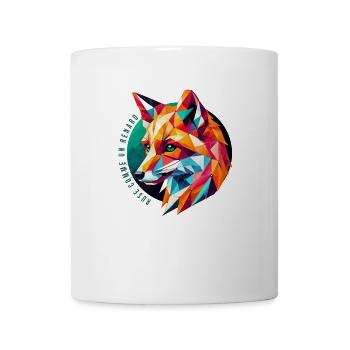 Mehrfarbiger geometrischer Fuchs - Abstraktes Design - Tasse - Weiß - Vorne