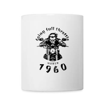 65. Geburtstag Going full throttle since 03/1960 - Tasse - Weiß - Vorne