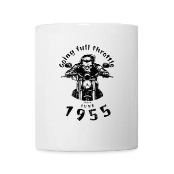70. Geburtstag Going full throttle since 06/1955 - Tasse - Weiß - Vorne