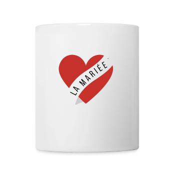 La mariée cœur rouge et ruban - Mug blanc - blanc - Devant