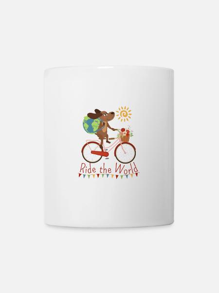Reite die Welt mit Hund III - Tasse - Weiß