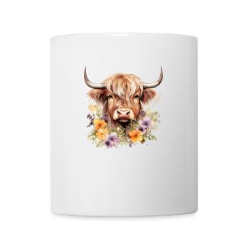 Majestic Highland : Portrait of a Highland Cow - Tasse - Weiß - Vorne
