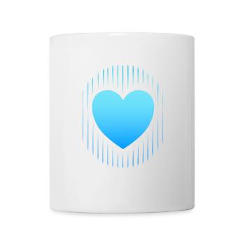 blaues Herz blaue Linien - Tasse - Weiß - Vorne