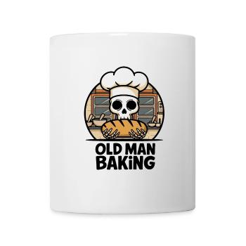 Old Man Baking Skull mit Bäckermütze mit Brot - Tasse - Weiß - Vorne