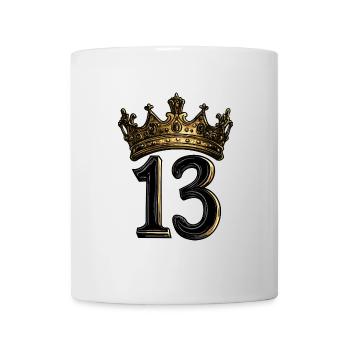 13 Zahl Krone - Tasse - Weiß - Vorne