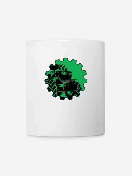 Tracteur Tracteur Conducteur Agriculteur Tracteur Jante - Mug blanc - blanc