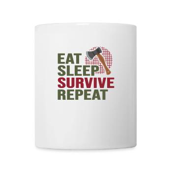 Bushcraft Survival Wild Outdoor Camp - Mug - white - Front