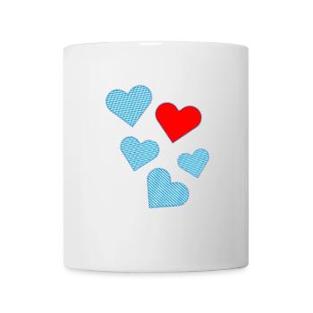 Bayrische Herzen als Patches - Tasse - Weiß - Vorne