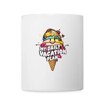 mein täglicher Plan Eis Essen bunte Eistüte - Tasse - Weiß - Vorne