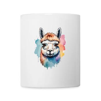 Alpaka Lama Cool Bunt Zäh - Tasse - Weiß - Vorne