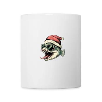 Piranha Poisson Noël Drôle - Mug blanc - blanc - Devant