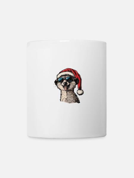 Erdmännchen Weihnachten Lustig - Tasse - Weiß