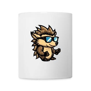 hérisson bande dessinée cool - Mug blanc - blanc - Devant