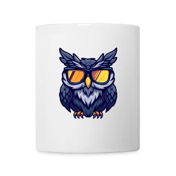 Eule Cool Comic - Tasse - Weiß - Vorne