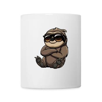 Faultier Cool Comic - Tasse - Weiß - Vorne