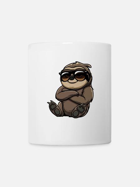 Faultier Cool Comic - Tasse - Weiß