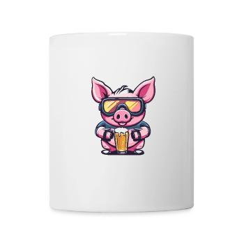 Bière de porc après-ski - Mug blanc - blanc - Devant