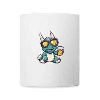 Dinosaurier triceratops Apres Ski Bier - Tasse - Weiß - Vorne