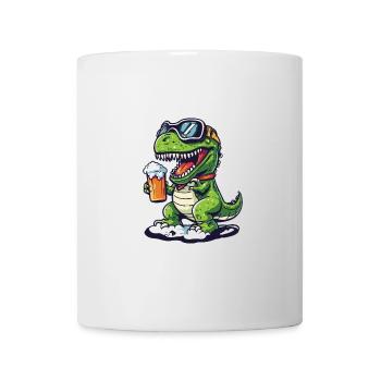 Dinosaur T-Rex Après Ski Beer Comic - Mug - white - Front