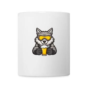 Wolf Après-Ski Bière Bande Dessinée - Mug blanc - blanc - Devant