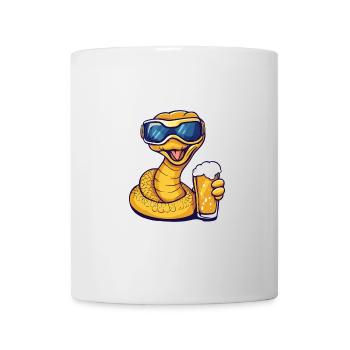 Schlange Kobra Apres Ski Bier Comic - Tasse - Weiß - Vorne