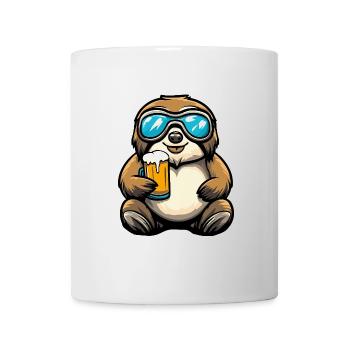 paresseux après-ski bière bande dessinée - Mug blanc - blanc - Devant