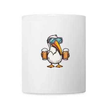 Pelican oiseau après-ski bière bande dessinée - Mug blanc - blanc - Devant