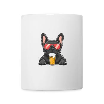 Französische Buldogge Hund Apres Ski Bier Comic - Tasse - Weiß - Vorne