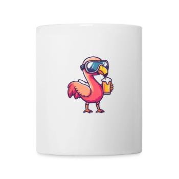 Flamingo Après-ski Bière Bande dessinée - Mug blanc - blanc - Devant