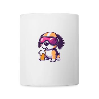 Beagle chien après-ski bière bande dessinée - Mug blanc - blanc - Devant