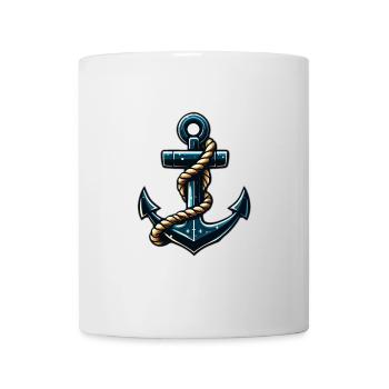 Anchor in petrol with rope - Mug - white - Front