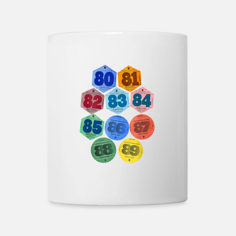 Zurück zu den 80er - 80er Jahren Autoaufkleber - Tasse - Weiß